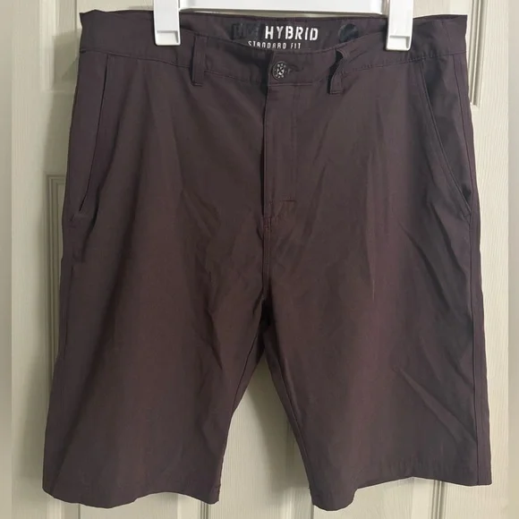 BKE Men's Hybrid Active Golf Summer Breathable Moisture Wick Shorts - Deep Brown