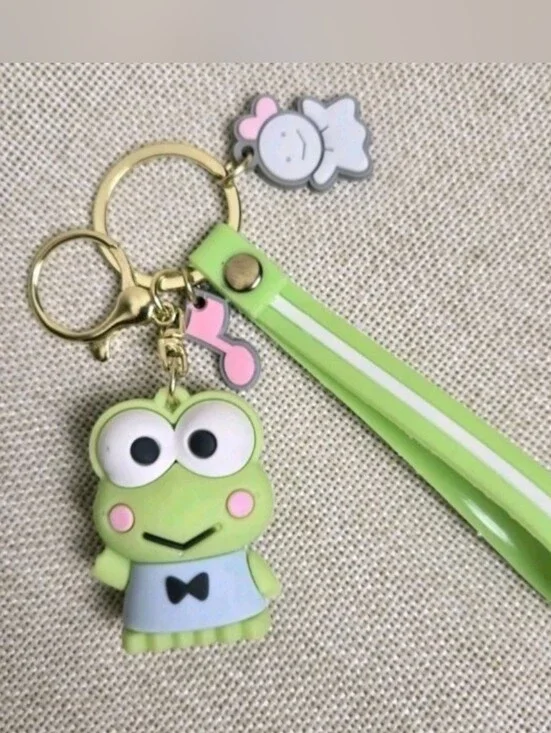 3D Figure Keroppi Keychain Wristband Frog Bag Charm Keyring