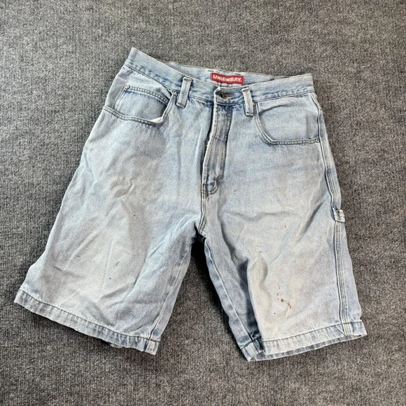 Unionbay Cargo Shorts Mens 34 Blue Light Wash Denim‎ Regular Fit Workwear Casual