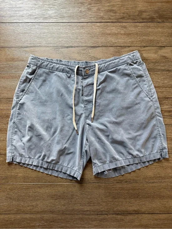 Buck Mason - Mens Light Blue Gray Casual Drawstring Shorts