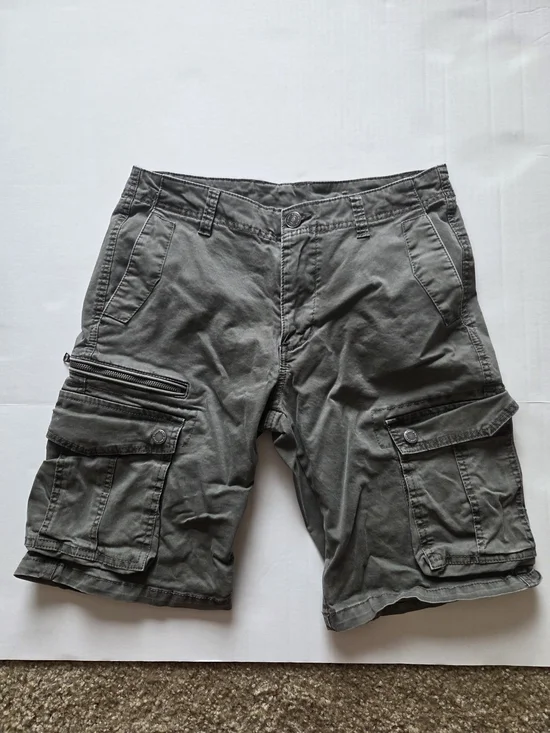 K-Way Elements Mens Cargo Shorts Size 32 Gray Utility‎ Multi Pocket Hiking