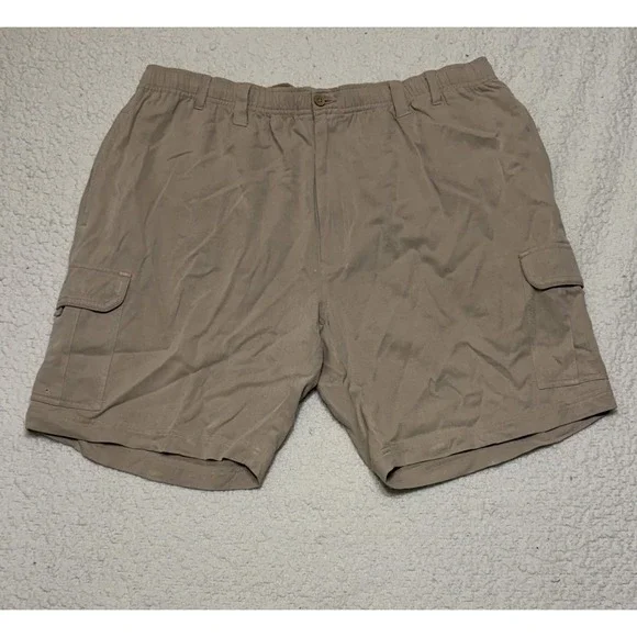 Jamaica Jaxx Mens Shorts 40 Cargo Shorts Beige 100% Silk Solid Twill Pockets