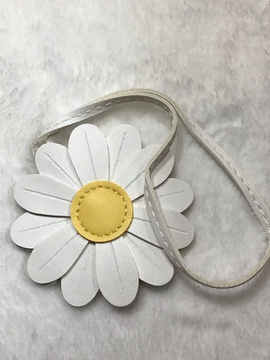 White Daisy bag charm with Yellow Center - Women Accessories
