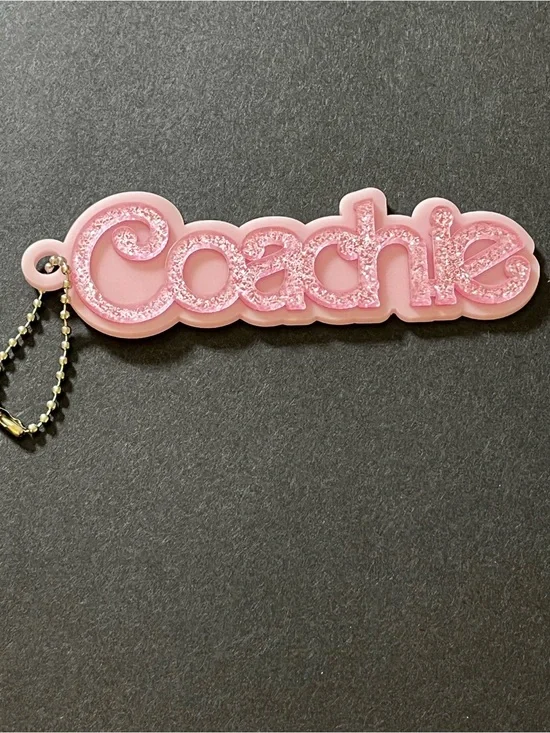 Pink Custom Acrylic Bag Charm - Choose 1