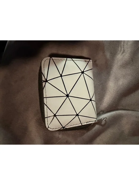 Geometric Pattern White and Black Accordion Card Holder with