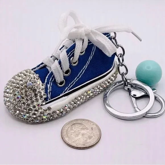 Blue Sparkly Shoe Keychain