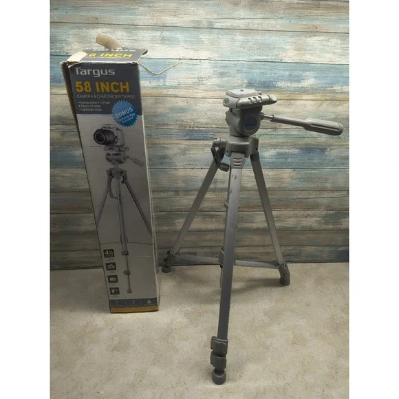 Targus TGT-58TR‎ Camera Camcorder Tripod,3-Way Fluid Pan Head, Bubble Level