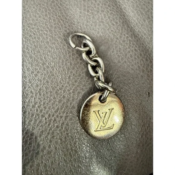 Louis Vuitton Silver Tone Round LV Monogram Bag Charm Zipper Pull Replacement