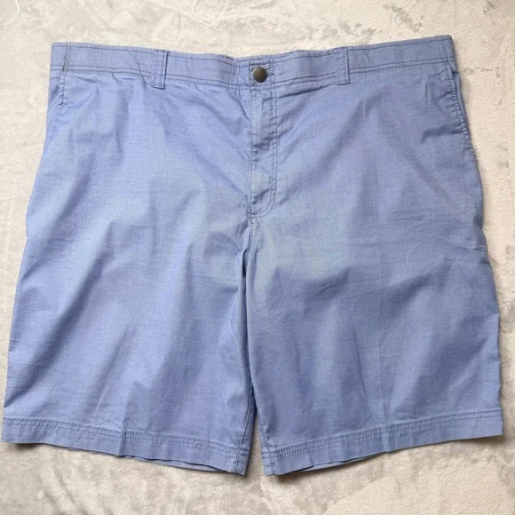 True Nation Flex Mens Blue Flat Front Chino Shorts Size 48 Stretch Casual 11
