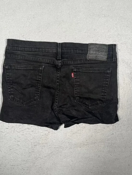 Levi’s 510 Black Red Tab Cropped Denim Shorts Womens W34 I3