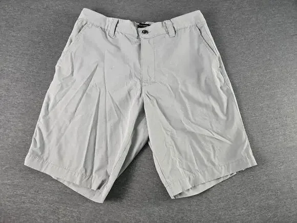 Banana Republic Shorts Mens 34 Gray Chino Elastic Waist Stretch Summer Casual