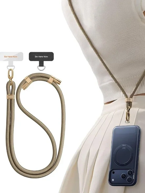 TORRAS Phone Lanyard Crossbody, Adjustable Anti-Theft Neck Strap, Khaki #B3-30
