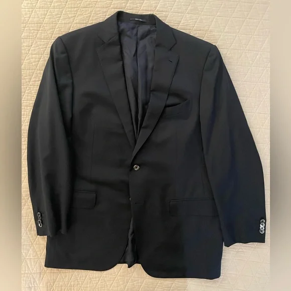 Ermenegildo Zegna Essential Multiseason Weight Navy Wool‎ Blazer Size 44 R $2950