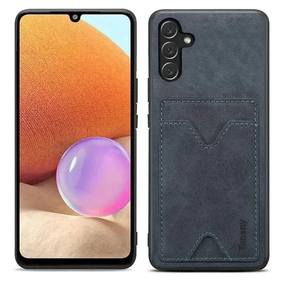 Leather Wallet Case with Card Holder Kickstand for Samsung Galaxy A14 5G‎ Gray