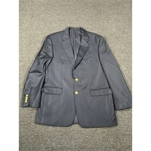 Lauren Ralph‎ Lauren Blazer Men's 42R Navy Blue Gold Buttons 100% Wool Business