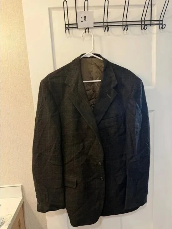 Hardwick Clothes Mens 42R Brown Plaid 3 Button Blazer Sport Coat Tailored in USA