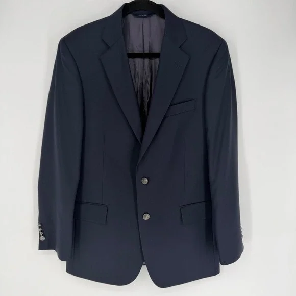 BROOKS BROTHERS REGENT FIT SINGLE-BREASTED BLAZER NAVY BLUE 100% WOOL 38R