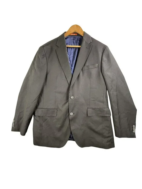 Cremieux Loro Piana Suit Jacket Men 42R Black Zelander Wool Sport Coat 2 Button