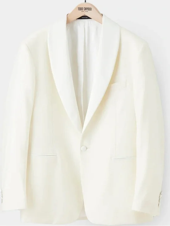 TODD SNYDER SHAWL COLLAR TUXEDO JACKET IN IVORY