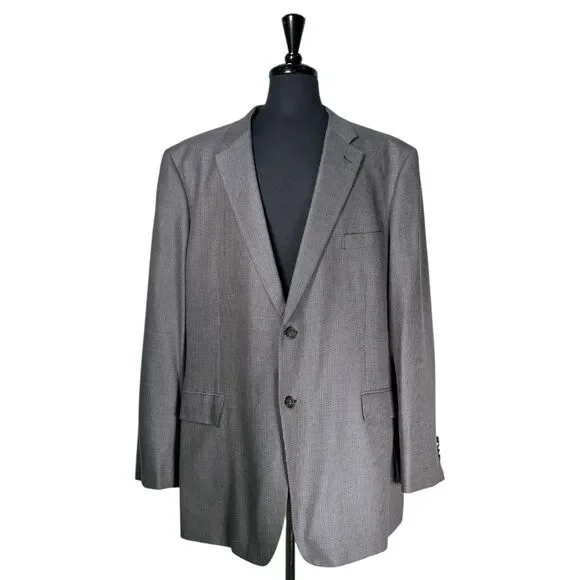 John W Nordstrom Mens 50L Loro Piana Wool Silk Blazer Birdseye Sport Coat Blue