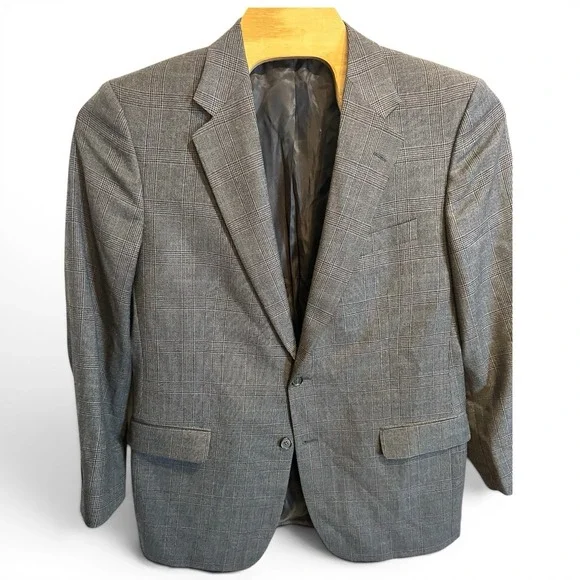 Brooks Brothers 346 Sport Coat 44L Plaid Wool‎ Blazer Check Mens