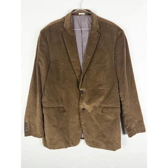 Saddlebred Heritage Corduroy Blazer Sport Coat Mens 46L Brown Dark Academia Prep