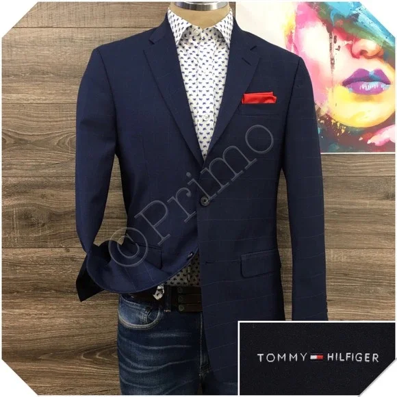 TOMMY HILFIGER Mens‎ Wool Blazer Sport Coat Casual Jacket Size 38R Suit