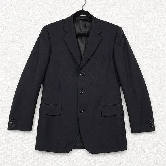 Canali Mens Black 3-Button Virgin Wool Blazer Sport Coat Made in Italy Size‎ 50R