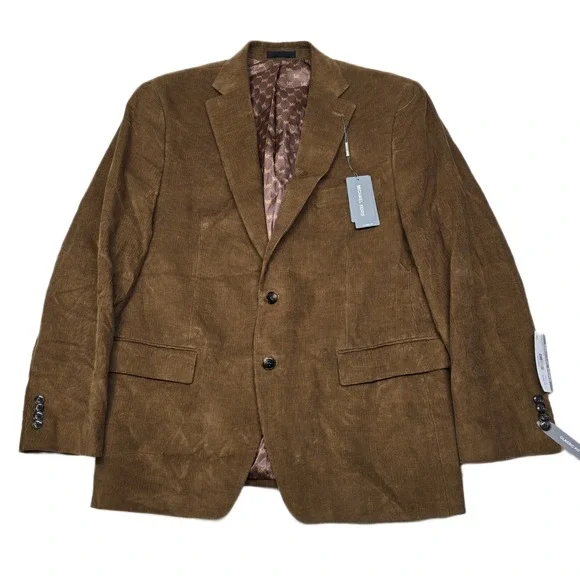 Michael Kors Corduroy Sport Coat‎ Mens 44R 44 Vicuna Brown Classic Fit $295 NEW