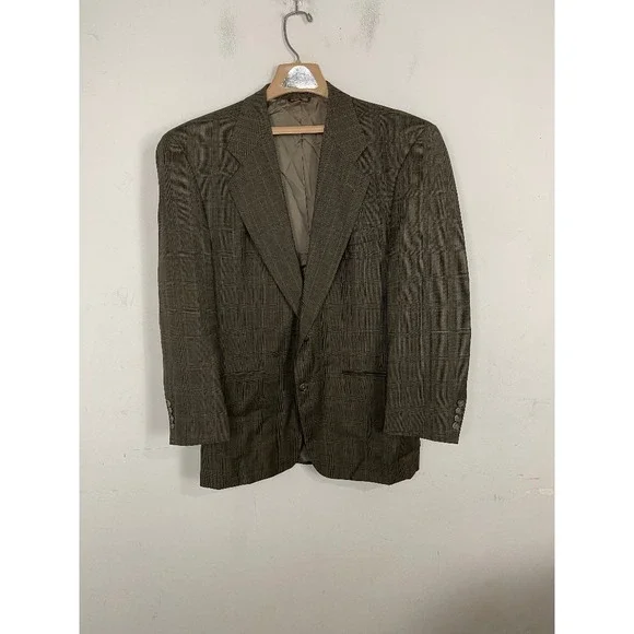 Hunter & Lords Mens Blazer 44 Loro Piana Super 100s Wool Fall Plaid‎ Sport Coat
