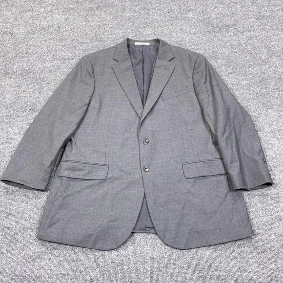 Joseph Abboud Suit‎ Jacket Mens 44R Gray Wool Super 110s Two Button Made USA