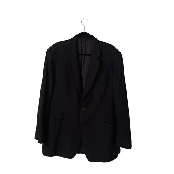 Brooks Brothers 346 Mens Black Wool 2 Button Blazer 45R Preppy Office Formal