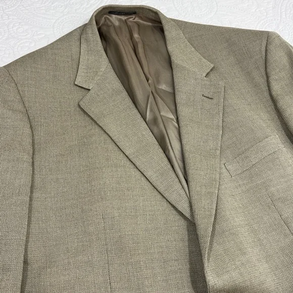 Corneliani Linea Sartoria Barneys Vintage Wool Ramie Blazer Tan Italy Mens‎ 60L