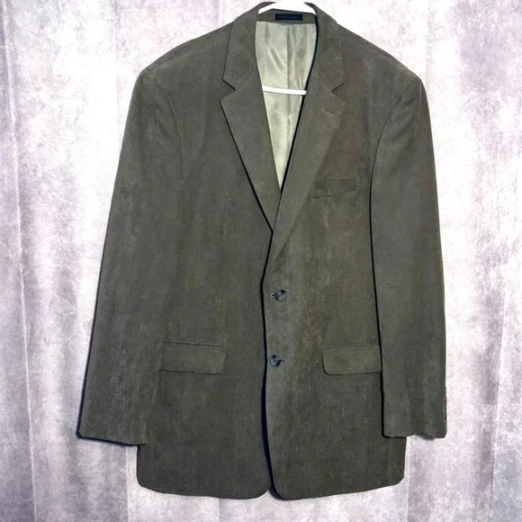Andrew Fezza Baxter Brown Blazer SportsCoat Mens Size 44R Faux Suede Soft