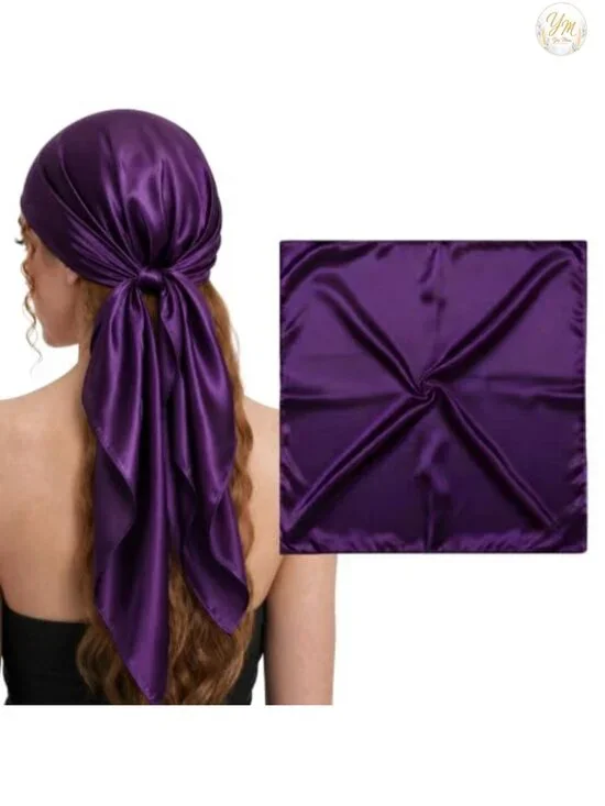 100% Mulberry Silk Large Head Scarf Bandana 19 Momme Grade 6A 36
