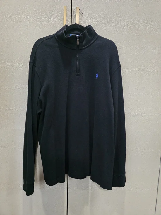 Polo by Ralph Lauren Black Quarter-Zip Pullover Sweater