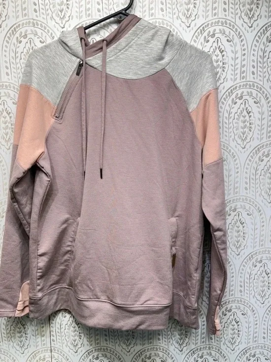 Men's Colorblock Pullover Hoodie - Dusty Rose/Grey