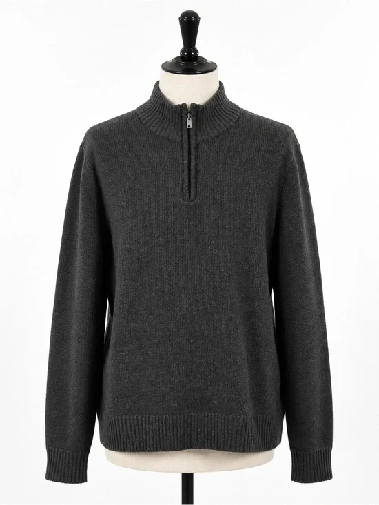 urban pipeline Men’s Charcoal Zip Mock Neck Sweater, Size XL‎