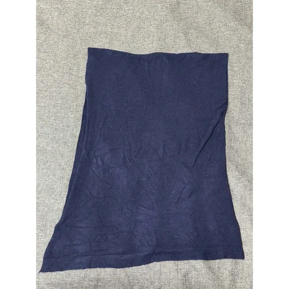 G. Women OS Infinity Scarf Navy Blue Solid Knit Acrylic