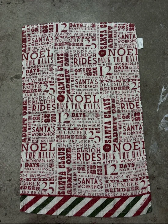 KalDee Designs Christmas Santa NOEL Text Cotton Hand Towel 11x15