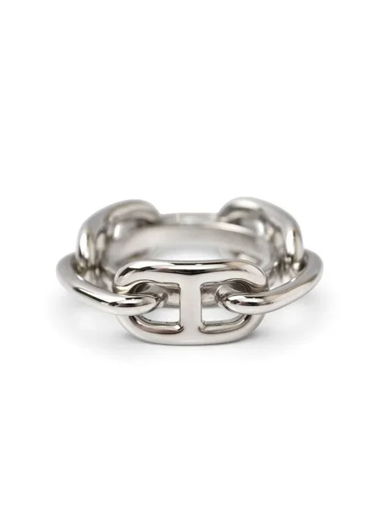 Hermes Scarf Ring Holder Chaine D'ancre Silver