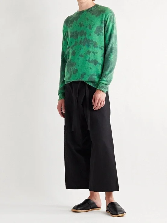 The‎ Elder Statesman Hot Tranquility Tie-Dyed Cashmere Sweater Green