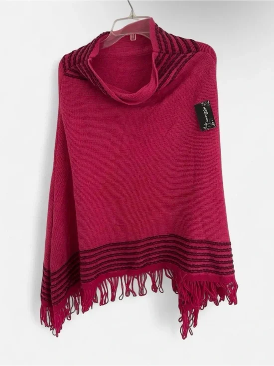 Women’s Fringe Knit Poncho