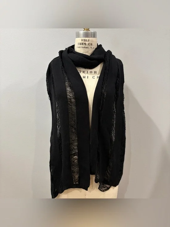 Rare Vintage 2007 Juicy Couture Collection Distressed Shredded Long Knit Scarf