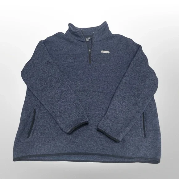 Eddie Bauer‎ Mens XXL 1/4 Zip Fleece Pullover Sweater Jacket Blue Casual