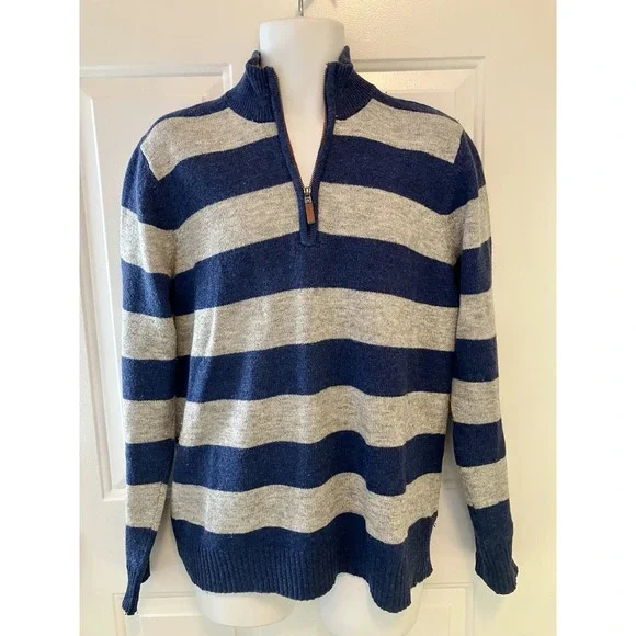 Men's Jack Russell Oakham England Knit Sweater LambsWool Langham Zip Size Medium