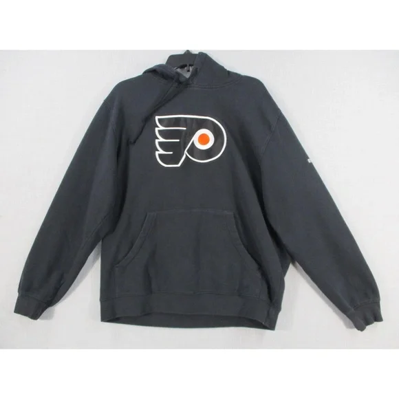 Reebok Black Philadelphia Flyers NHL‎ Team Fan Pullover Hoodie Men's Size Small