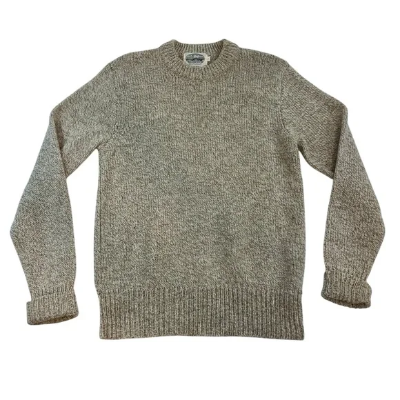 Vtg Britches Great Outdoors Sweater Mens‎ Large Oatmeal Wool Nylon Crew Neck