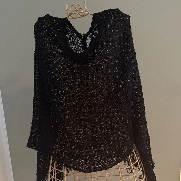 Apt 9 Black 100% Polyester Knit Poncho Style Scarf - Size OS