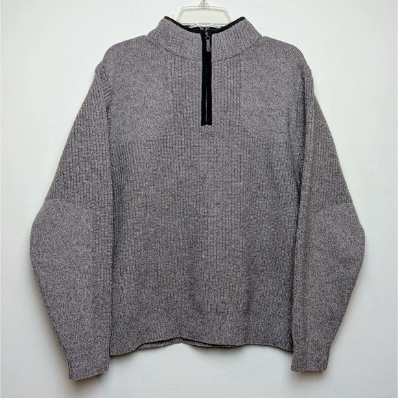 LL Bean‎ Men's Waterfowl Sweater 100% Merino Lamb's Wool 1/4 Zip Size Small